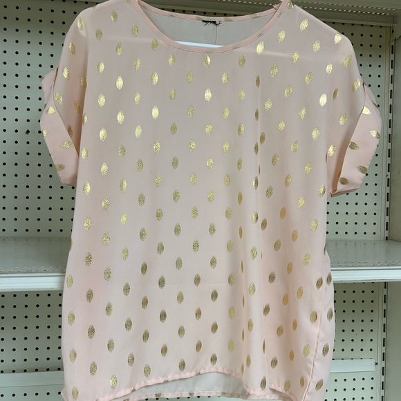 Tops - Gold Polka Dot Women's Top